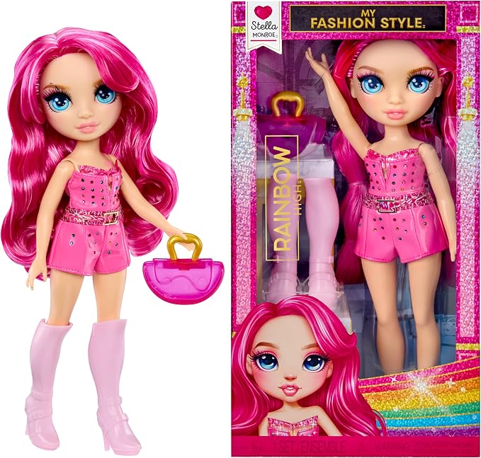 Rainbow High My Fashion Style Stella, Fuchsia 11" Fashion Doll with Statement Outfit, Stylish Handbag, Great Toy Gift for Girls Kids Ages 4-12 Years