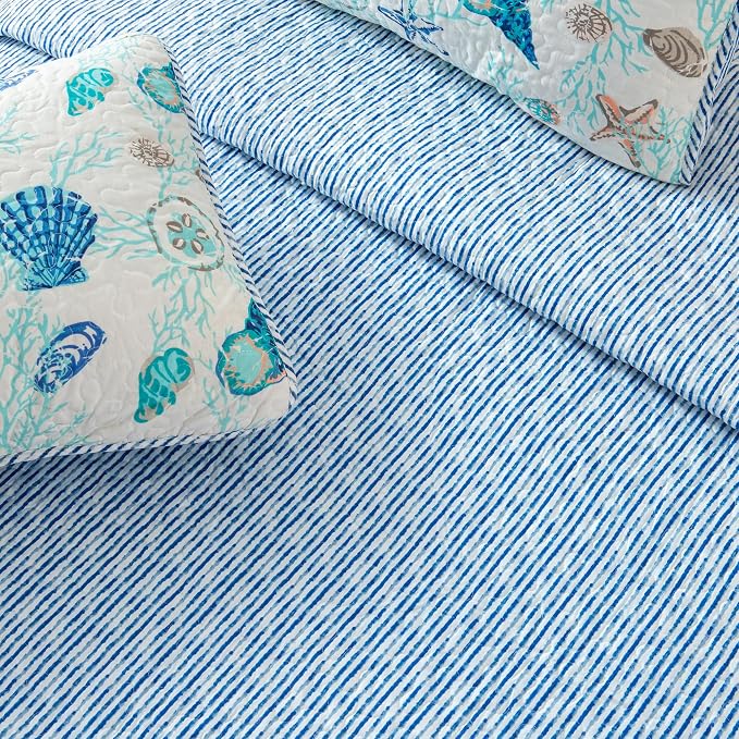 Great Bay Home Coral King Quilt Set, 3 Pieces, Machine Washable
