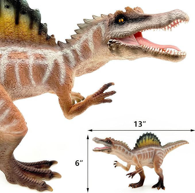 Gemini&Genius Spinosaurus Action Figure with Moveable Jaw, Dinosaur Toy for Kids, Early Science Dino Education, Collectible Display Toy and Creative Gift for The Dino Lovers