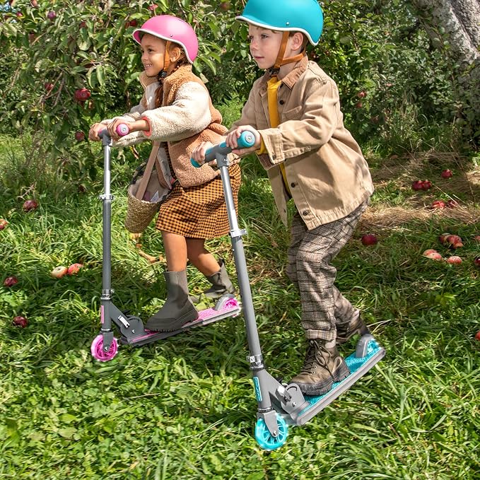 Jetson Leo Folding Kick Scooter| Easy Folding Mechanism | Light-Up Wheels |Height-Adjustable Handlebar |Rear Foot Brake|Ages 5+