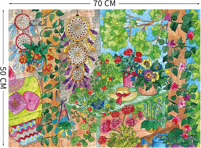 Sunny Bloom Puzzles for Adults 1000 Pieces, Puzzles with Letters on Back, Impossible Hard Difficult Challenging, Precise Interlocking Pieces, Home Wall Decoration & Ideal Gift