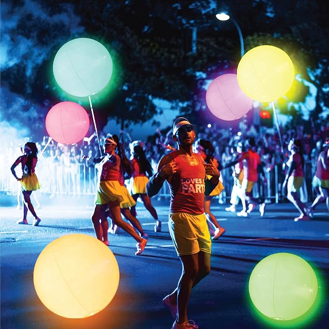 FLAMDYNO Pool Toys, 4/8 Pack 12" Light Up Beach Balls with 8 LED Modes, Up to 60H Glow Pool Balls, IP67 Waterproof & Leak-Resistant Inflatable Beach Balls for Kids 3-10, Pool Party Games & Decorations
