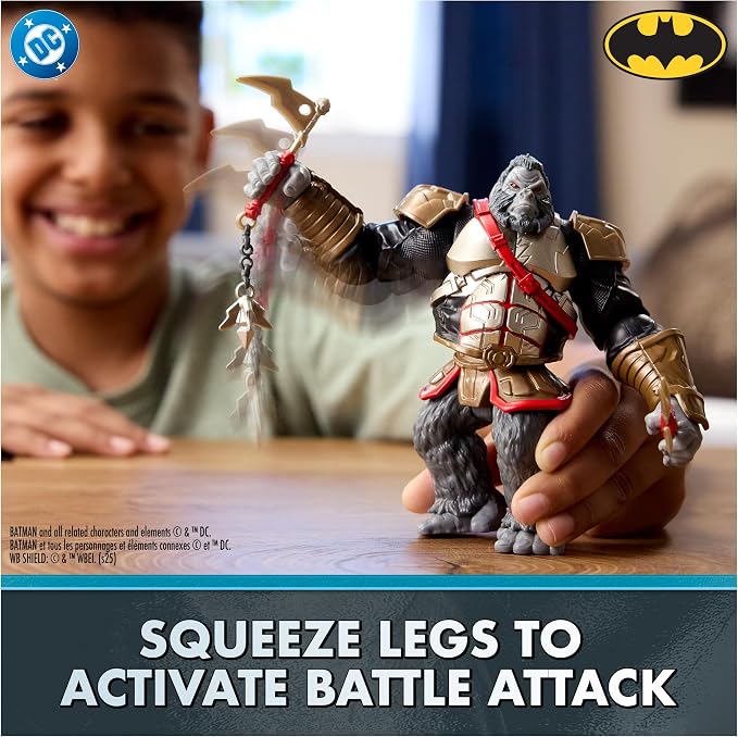 DC Comics, Batman Battle Clash 6” Ninja Strike Gorilla Grodd Action Figure with 2 Ninja Accessories, Super Hero Kids Toys for Boys and Girls Ages 3 & Up