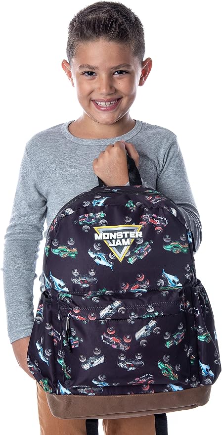 INTIMO Monster Jam Trucks Dragon Zombie Grave Digger Megalodon All Over Print Backpack 16"