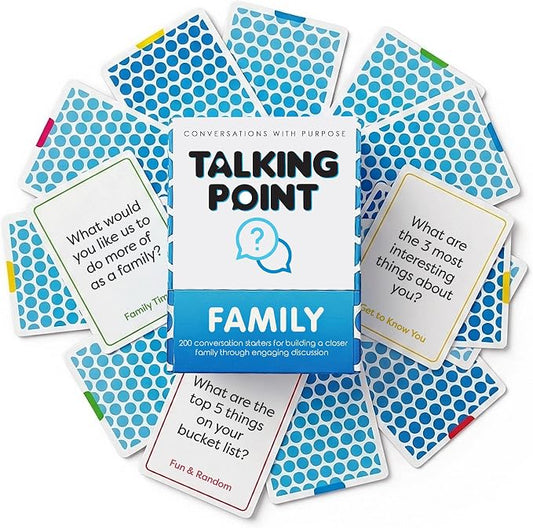 200 Family Conversation Cards for Kids & Adults - Put Down the Phones & Connect at the Dinner Table - Meaningful Questions to Get to Know Each Other - Game Night Gift for Christmas & Road Trips