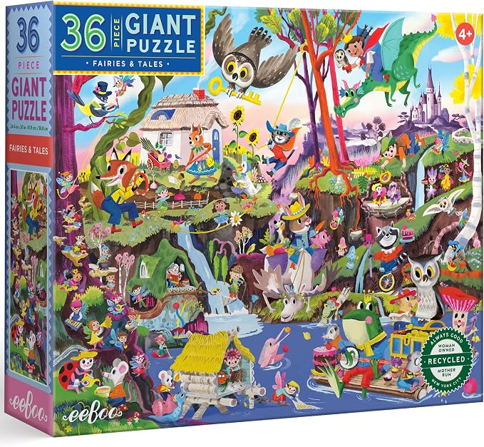 eeBoo 36 Piece Giant Floor Puzzle - Fairies & Tales Children's Puzzle Fantasy Themed, Large Pieces for Small Hands to Develop Motor Skills