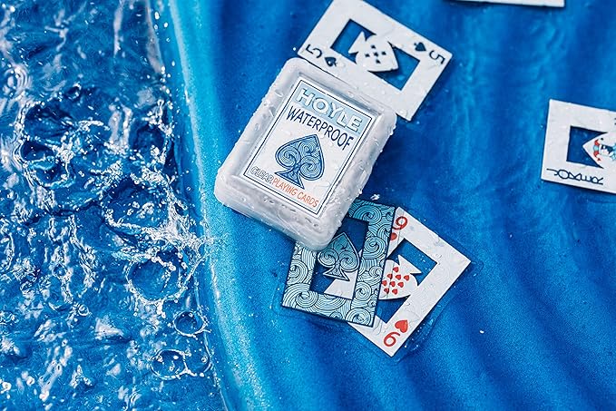 Hoyle Waterproof Playing Cards, Clear Plastic Deck of Cards for Outdoor Card Games, Camping, Beach, Pool & Travel Games (1 Deck) | playing-cards