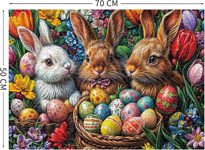 Easter Eggs Puzzles for Adults 1000 Pieces, Jigsaw Puzzles for Adults 1000 Piece, Challenging Game Toys, Impossible Puzzle, Family Decoration Puzzle