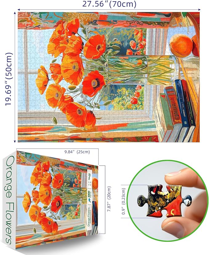 1000 Piece Puzzles for Adults, Springtime Flowers Puzzle for Adults 27.5X19.7In, Impossible Challenge Art Jigsaw Puzzles, for Gifts Party Games Family, Dust-Free Puzzle