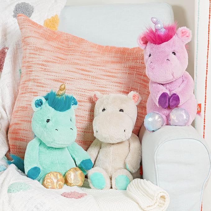 B. toys – 12-Inch Plush Hippo – Stuffed Animal – Soft & Gray Hippopotamus Toy – Washable Toys for Baby, Toddler, Kids – Happyhues – Garry Grey Hippo – 0 Months, Gray,Grey
