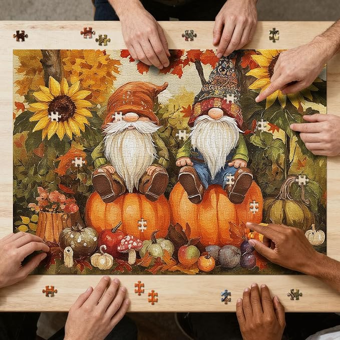 The Harvesting Gnomes Puzzles for Adults 1000 Pieces, Impossible Impossible Hard Difficult Challenging Jigsaw Puzzle 1000 Pieces, Christmas Birthday Gifts Home Decor for Adults/Friends/Family