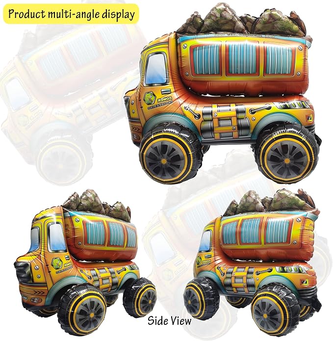 Construction Balloon Standing Dump Truck Vehicle Birthday Foil Balloon | For Construction Vehicle Transportation Birthday Theme Party Baby Shower Decoration Supplies