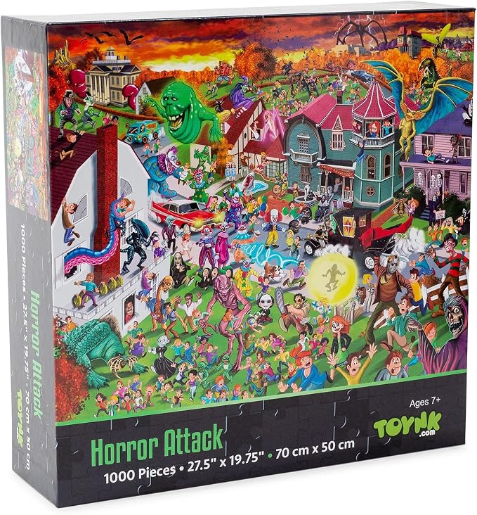 Horror Attack 1000-Piece Jigsaw Puzzle | Fun Brain Teaser, Toys & Games for Adults | 28 x 20 Inches
