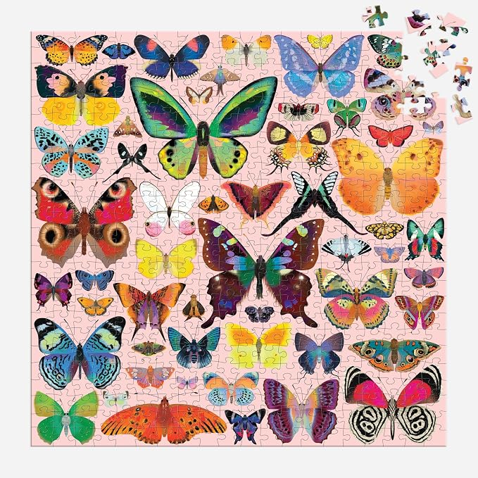 Mudpuppy Brilliant Butterflies – 500 Piece Family Jigsaw Puzzle with Colorful and Fun Illustrations of Beautiful Butterflies for Children Ages 8 and Up