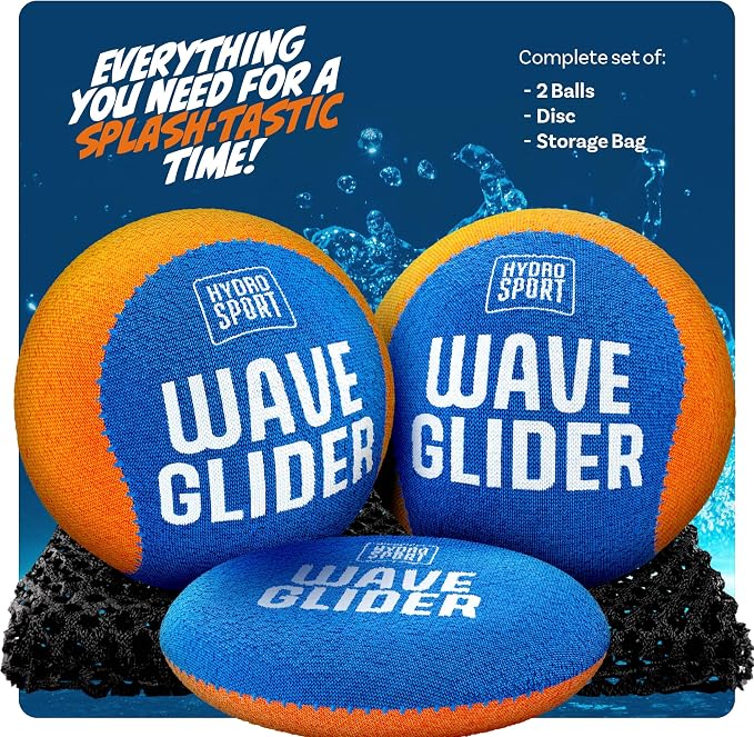 HydroSport Skipping Water Balls - Pool Ball - Beach Toys for Kids Ages 8-12 - Lake Skip, Skee, Fly Swimming Game Adults, Boys, Teens, & Family - Water Toy for Kid - Cool Fun Summer