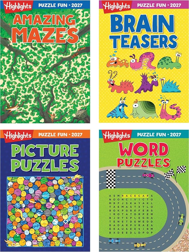 Highlights Puzzle Fun Activity Books 2027 Special Edition Gift Set | Variety Puzzle Book Set with Brain Teasers, Mazes, Word Games and More, Travel Activity and Game Books for Kids Ages 6 and Up