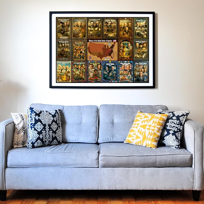 Think2Master History of the United States 1000 Pieces Large Format Jigsaw Puzzle: 13+, Seniors, Adults. Great Gift. Presidents, Key Events & ERAS from 1776 to Today. Size: 26.8” X 18.9”