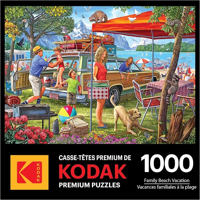 RoseArt - Kodak Premium - Family Beach Vacation - 1000 Piece Jigsaw Puzzle for Adults