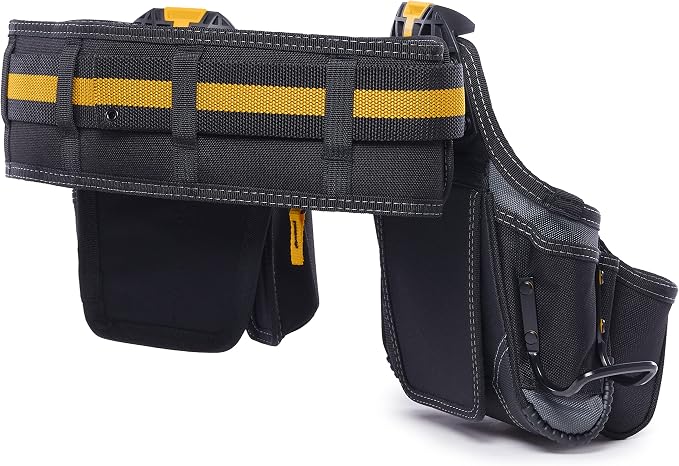 ToughBuilt ClipTech Series – 3-Piece Handyman Tool Belt Set, Modular ClipTech™ System with 2 Rugged Pouches & Heavy-Duty Padded Belt, 1680D Reinforced Construction (TB-CT-111-CP)