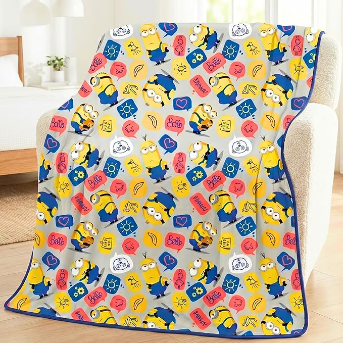 Franco Kids Bedding Super Soft Plush Throw Blanket, 46 in x 60 in, Minions The Rise Of Gru