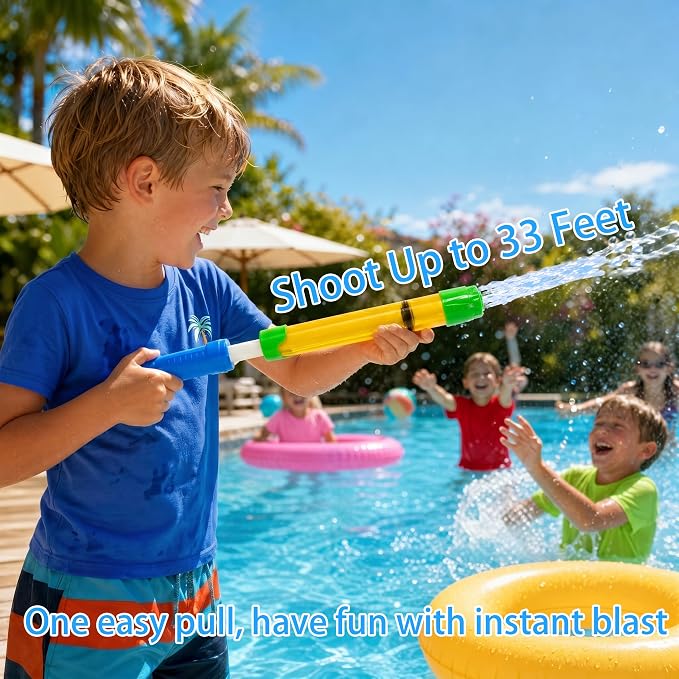 Water Gun Blasters for Kids & Adults: 24 Pack Bulk Water Squirter for Outdoor Swimming Pool Party, Backyard, Summer Beach, 12.6 Inch Water Shooter Toy Gift for Water Slide, Water Fighting Game