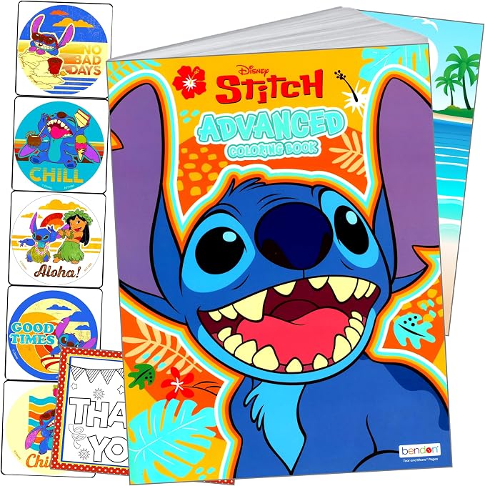 Bendon Lilo & Stitch Advanced Coloring Book with Lilo and Stitch Stickers, Coloring Book, and More