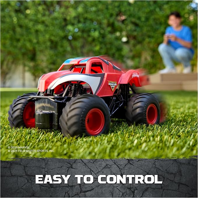 Monster Jam, Marvel The Amazing Spider-Man RC Monster Truck, 1:24 Scale, Kids Toys for Boys and Girls Ages 4 and up