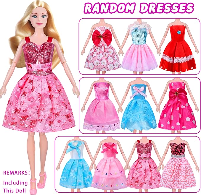 75 Pcs Doll Scooter Set, Doll Clothes and Accessories, Doll Playset Dress up Toys for Girls Kids Toddlers, Gift Toys for Age 3 4 5 6 7 8