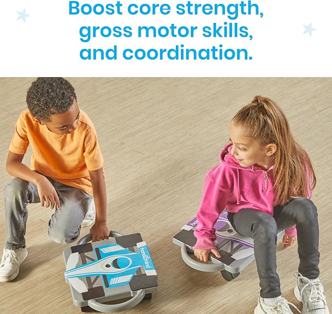 hand2mind Purple Speedway Racer Scooter Board, Floor Scooter Board, Gross Motor Toys, Kids Exercise & Physical Education Equipment, Playground Toys, Indoor Active Play, Toddler Outdoor Activities