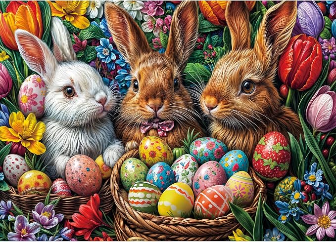 Easter Eggs Puzzles for Adults 1000 Pieces, Jigsaw Puzzles for Adults 1000 Piece, Challenging Game Toys, Impossible Puzzle, Family Decoration Puzzle