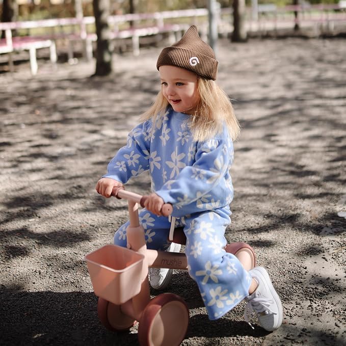 mushie Mini Toddler Bike (Blush) | 12-24 Months | 4 Wheels First Balance Bike