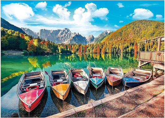 BenBen 1000 Piece Puzzle for Adults, Jigsaw Puzzles with Letters on Back, Fusine Lake, Challenging Puzzle for Game Night Home Décor