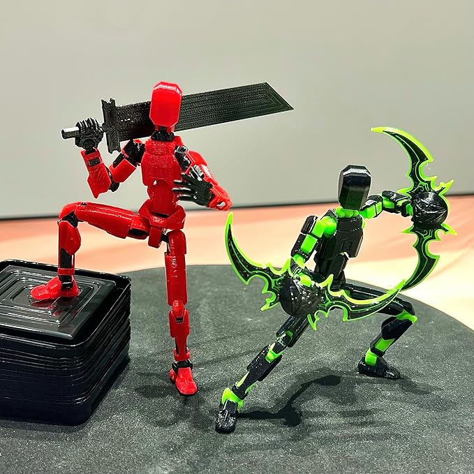 (Assembly Completed) 2 Packs Titan13 Action Figure Set, Dummy 13 3D Printed ActionFigure Toy Gifts for Kids, Robot 13 Action Figure Full Body Mechanical Doll Christmas Birthday Gift for Boys Girls