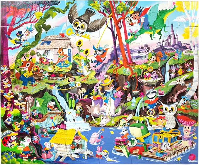 eeBoo 36 Piece Giant Floor Puzzle - Fairies & Tales Children's Puzzle Fantasy Themed, Large Pieces for Small Hands to Develop Motor Skills