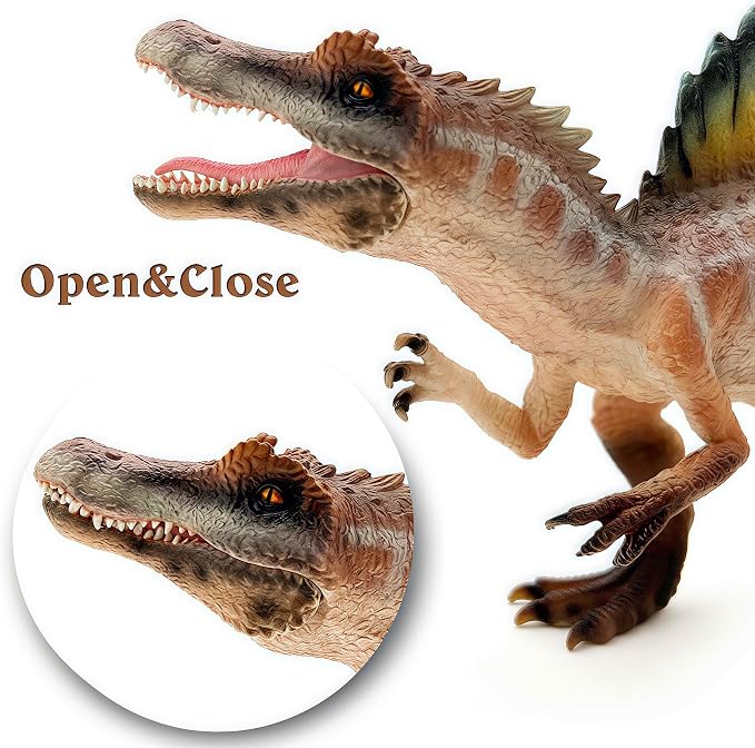 Gemini&Genius Spinosaurus Action Figure with Moveable Jaw, Dinosaur Toy for Kids, Early Science Dino Education, Collectible Display Toy and Creative Gift for The Dino Lovers