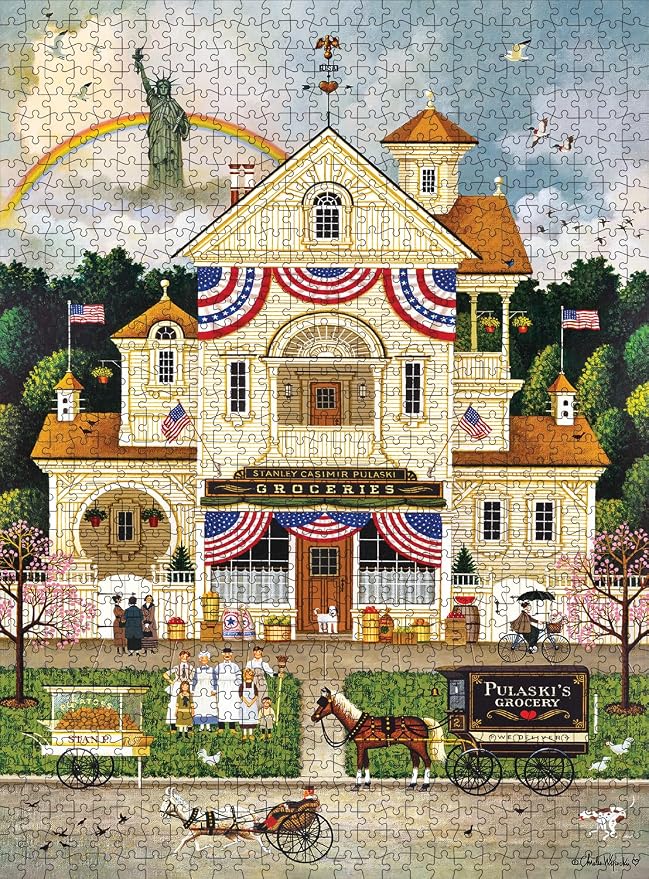 Buffalo Games Charles Wysocki Lady Liberty 1000 Piece Jigsaw Puzzle - 26.75 x 19.75 in, Ages 14+ - Bonus Poster - Precision Cut - Jigsaw Puzzles 1000 Pieces