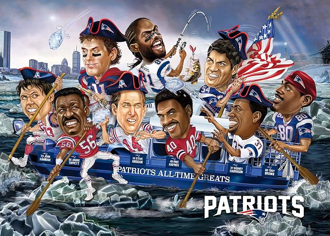 MasterPieces 500 Piece Sports Jigsaw Puzzle for Adults - NFL New England Patriots All-Time Greats - 15x21"