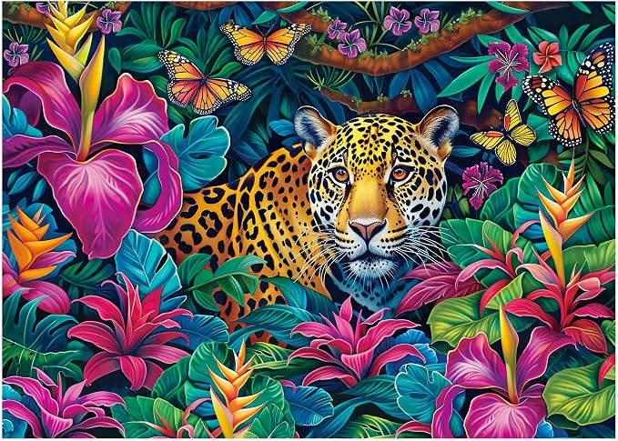 BenBen Puzzles for Adults 1000 Pieces, Jungle Leopard, Challenging Jigsaw Puzzle for Game Night Home Décor (27.5” x 19.7”)