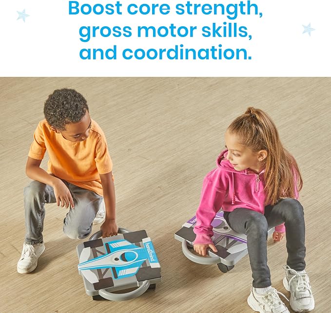 hand2mind Blue Speedway Racer Scooter Board, Floor Scooter Board, Gross Motor Toys, Kids Exercise & Physical Education Equipment, Playground Toys, Indoor Active Play, Toddler Outdoor Activities