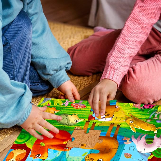 QUOKKA Puzzles for Toddlers 3-5 - 4 x 30 Pieces Puzzles for Kids Ages 2-4 - Animal Learning Jigsaw Puzzle for Kids 4-6 Years Old - Educational Toys for Boy and Girl