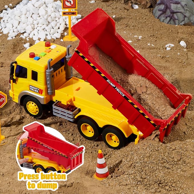 JOYIN 3 Pack Construction Toy - Excavator, Dump Truck and Loader, Moveable Claw & Lifting Back, Construction Truck Toy, Birthday Gift for Toddler Boys Kids