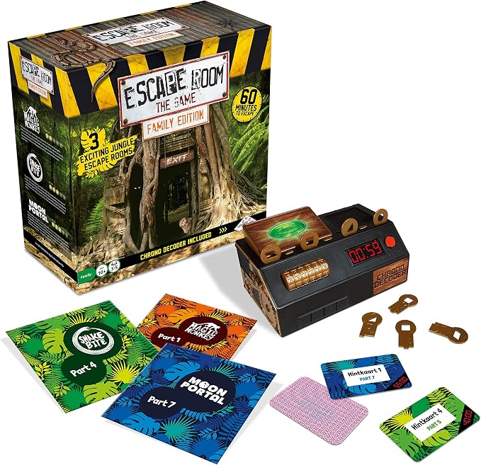 Escape Room The Game, Family Edition - with 3 Exciting Jungle Escape Rooms | Solve The Mystery Board Game for Family, Kids & Teens