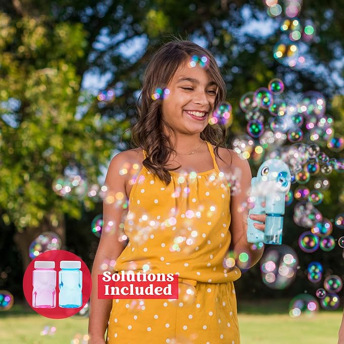 JOYIN 2 Bubble Guns Kit, Whale Automatic Bubble Maker Blower Machine with 4 Solutions for Kids, Summer Toy, Birthday, Outdoor & Indoor Activity, Easter, Valentine Party Favors