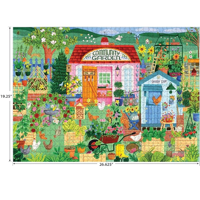 RoseArt - Hobby Haven - Community Garden - 1000 Piece Jigsaw Puzzle, Vibrant Garden Puzzle for Adults