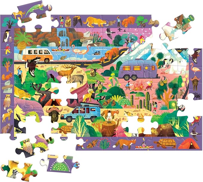 Mudpuppy The Great Outdoors — 64 Piece Search & Find Puzzle Jigsaw Puzzle Featuring Diverse Wildlife Animals and Plants and Over 40 Hidden Images to Find for Ages 4+