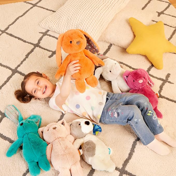 B. toys – 12-Inch Plush Dog – Huggable Dog Stuffed Animal Toy – Soft & Cuddly Plush Puppy – Washable – Newborns, Toddlers, Kids – Happy Hues – Candy Pup – 0+ Months