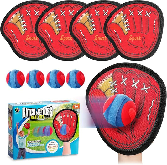 DISHIO Toss and Catch Ball Game Outdoor, Yard Games Beach Toys Pool Toddler Baseball Glove & Catch Ball Toys