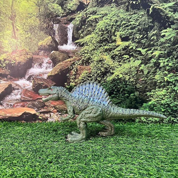 EKU Dinosaur Toys Chomp Action Mosasaurus Spinosaurus Toy, Movable Head Attack Motion Parasaurolophus Realistic Dino Action Figures for Kids Jurassic World Toys Ages 3-12 Boys Girls