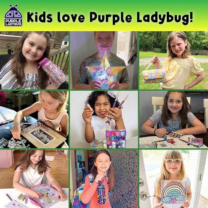 Purple Ladybug Silver Holographic Scratch Art Mini Notes - Scratch Art Notes Kids Games, Summer Activities for Kids, Teens, Boys, Gifts for Kid Arts & Crafts Supplies Summer Craft Kit