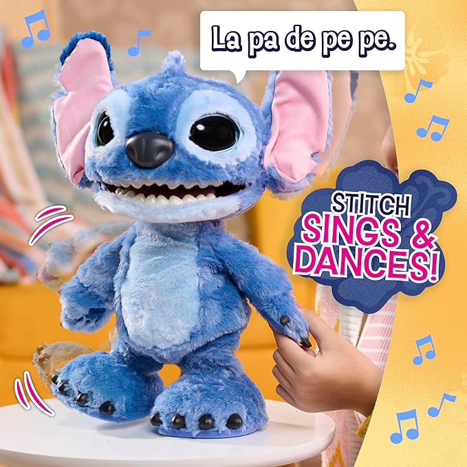 Disney Stitch Ultimate Stitch Interactive 17" Plush Toy, 100+ Sounds & Reactions, Inspired by Disney’s Live-Action Lilo & Stitch Film, New Movie Toy for Fans, Girls, Boys, Kids 3+ by Just Play